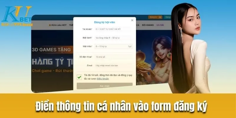 Điền thông tin cá nhân vào form đăng ký