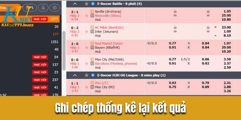 Ghi chép thống kê lại kết quả