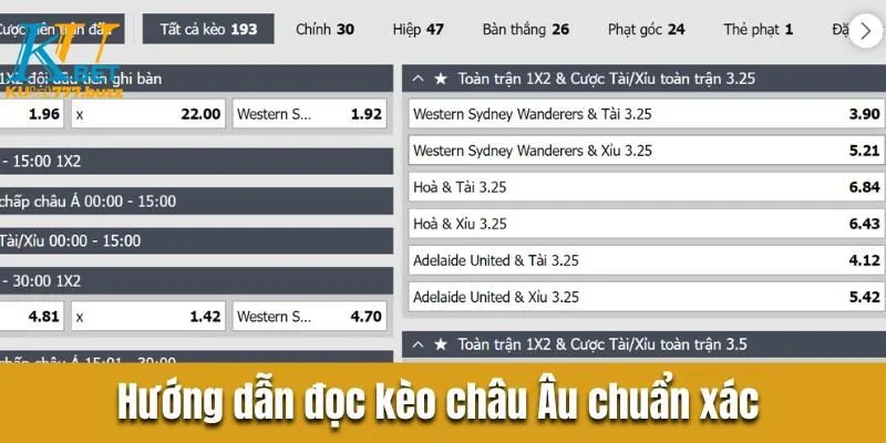 Hướng dẫn đọc kèo châu Âu chuẩn xác từ chuyên gia