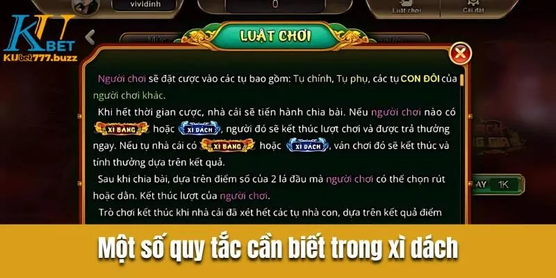 Một số quy tắc cần biết trong xì dách