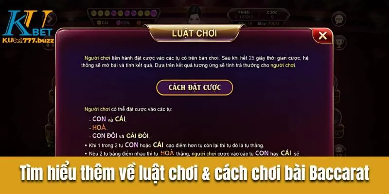 Tìm hiểu thêm về luật chơi & cách chơi bài Baccarat